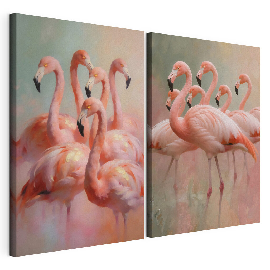 Flamants roses réunis — vue du produit