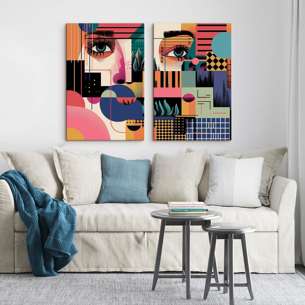 Regard haut en couleur dans un intérieur
