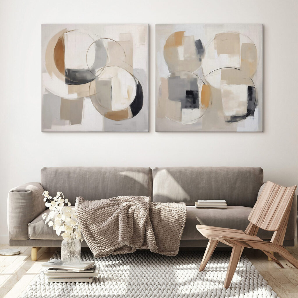 Cercles sur fond clair dans un intérieur