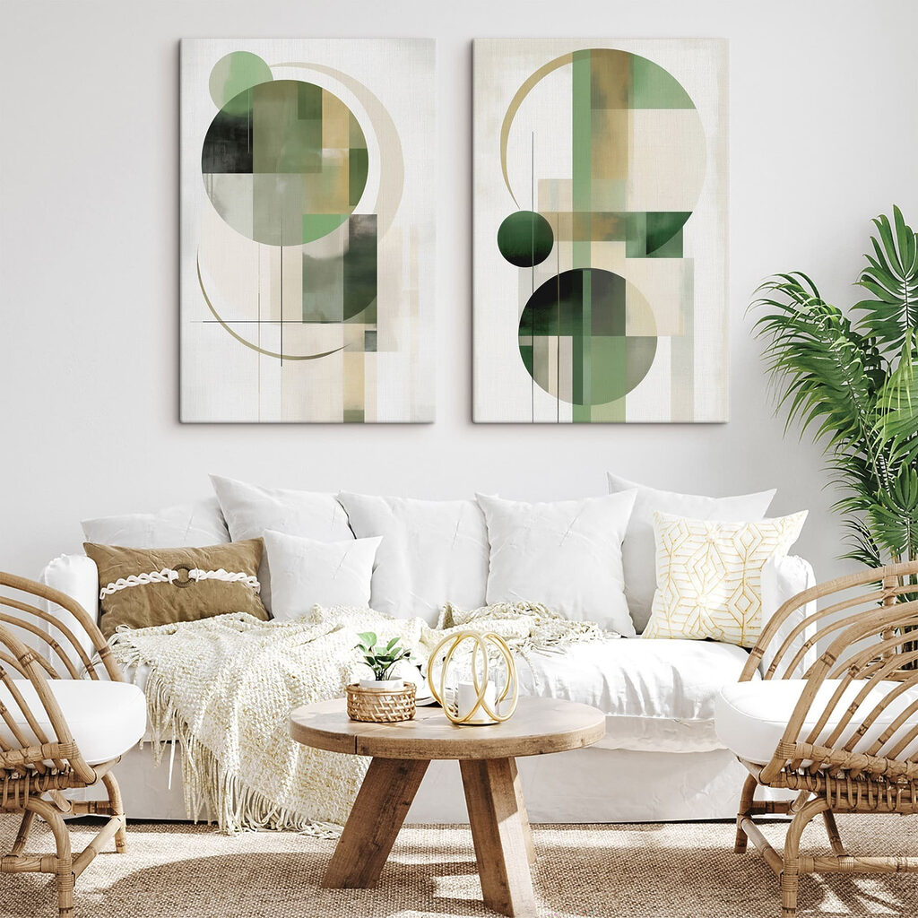 Cercles verts et lignes — intérieur 1