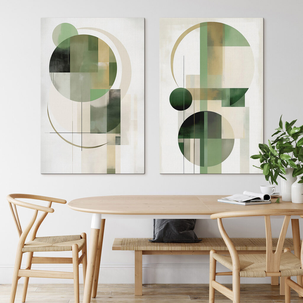 Cercles verts et lignes — intérieur 2