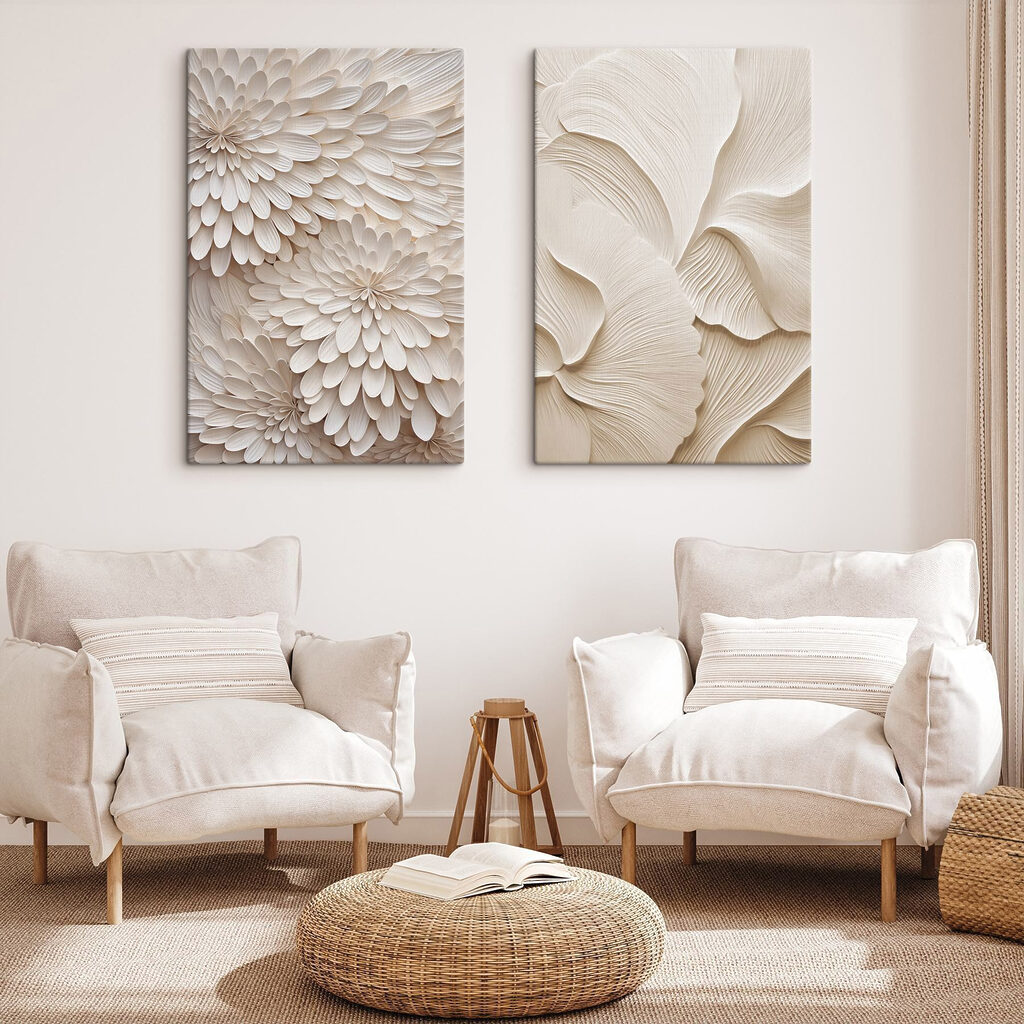 Collage de fleurs blanches — intérieur 2