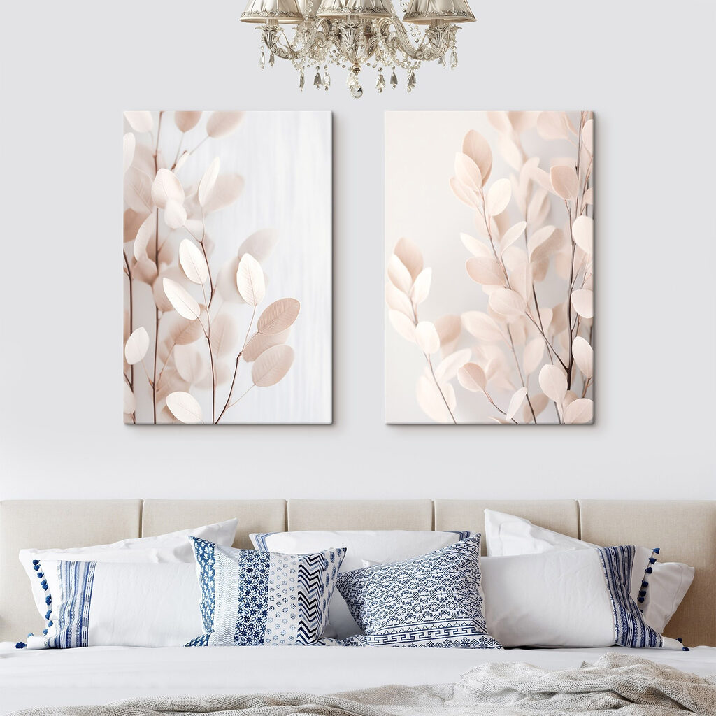 Feuilles sur branches pêche dans un intérieur