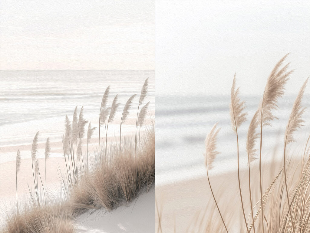 Plage aux tons pâles — motif complet