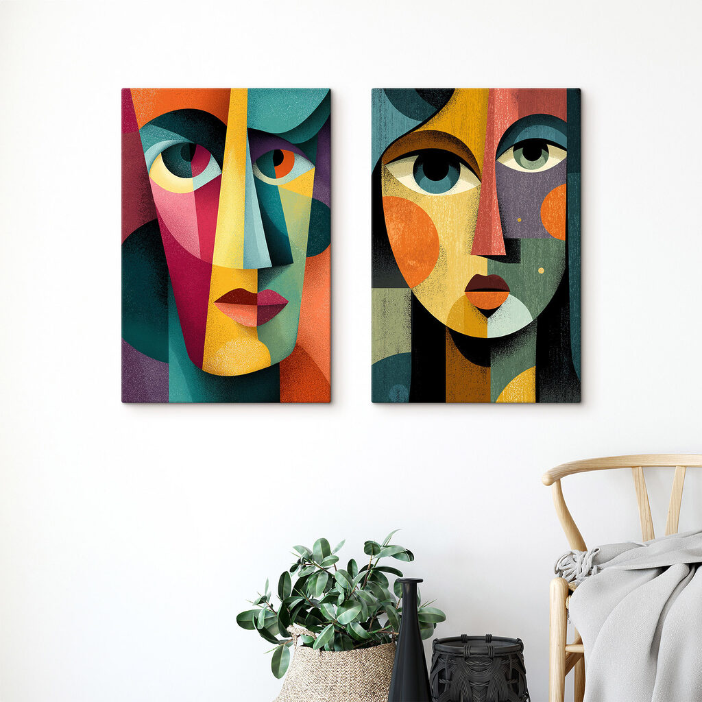 Visages aux aplats vifs — intérieur 2
