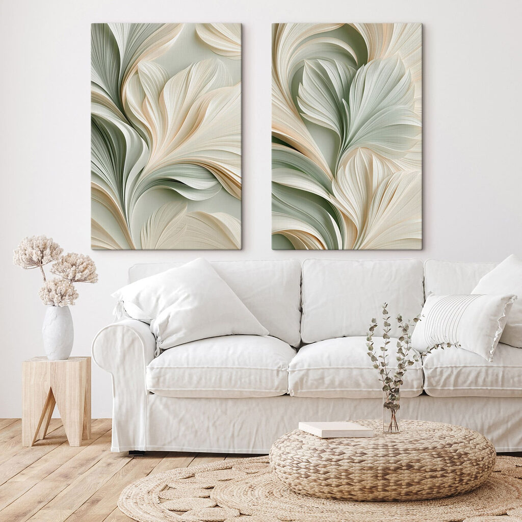 Feuilles aux plis gracieux dans un intérieur