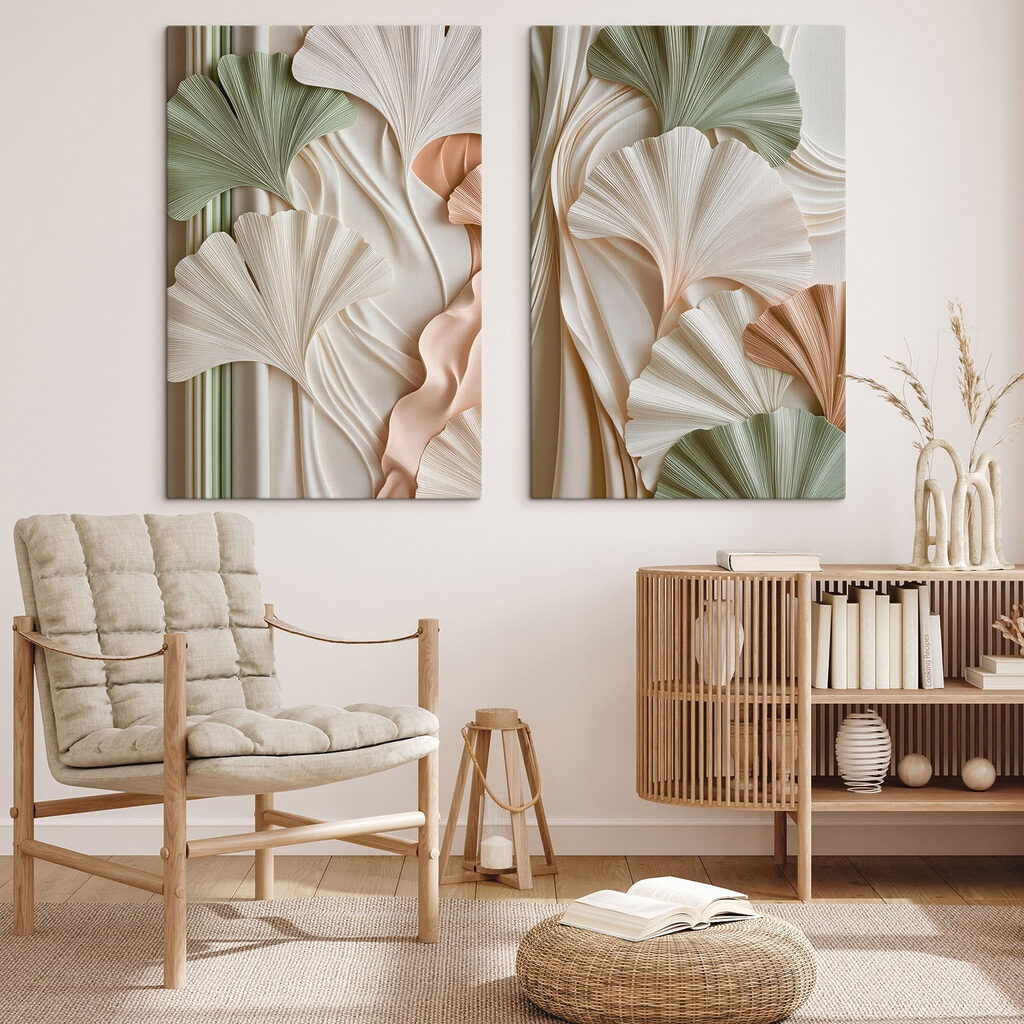 Éventails en douces couches dans un intérieur