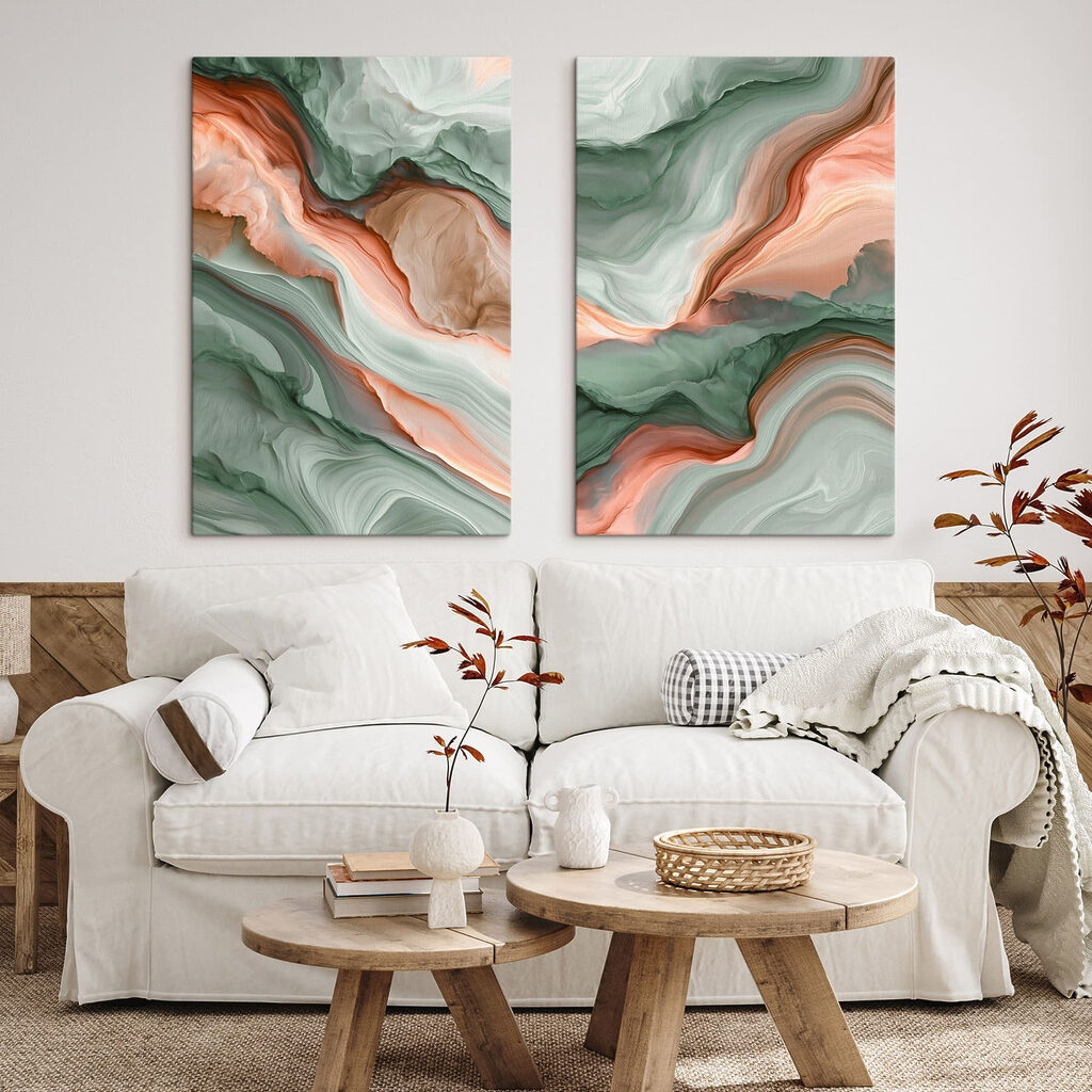 Vagues vertes et corail — intérieur 1