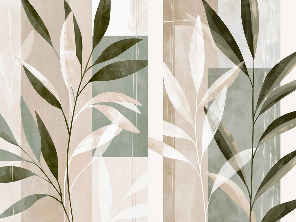 Branches sur aplats translucides — motif complet