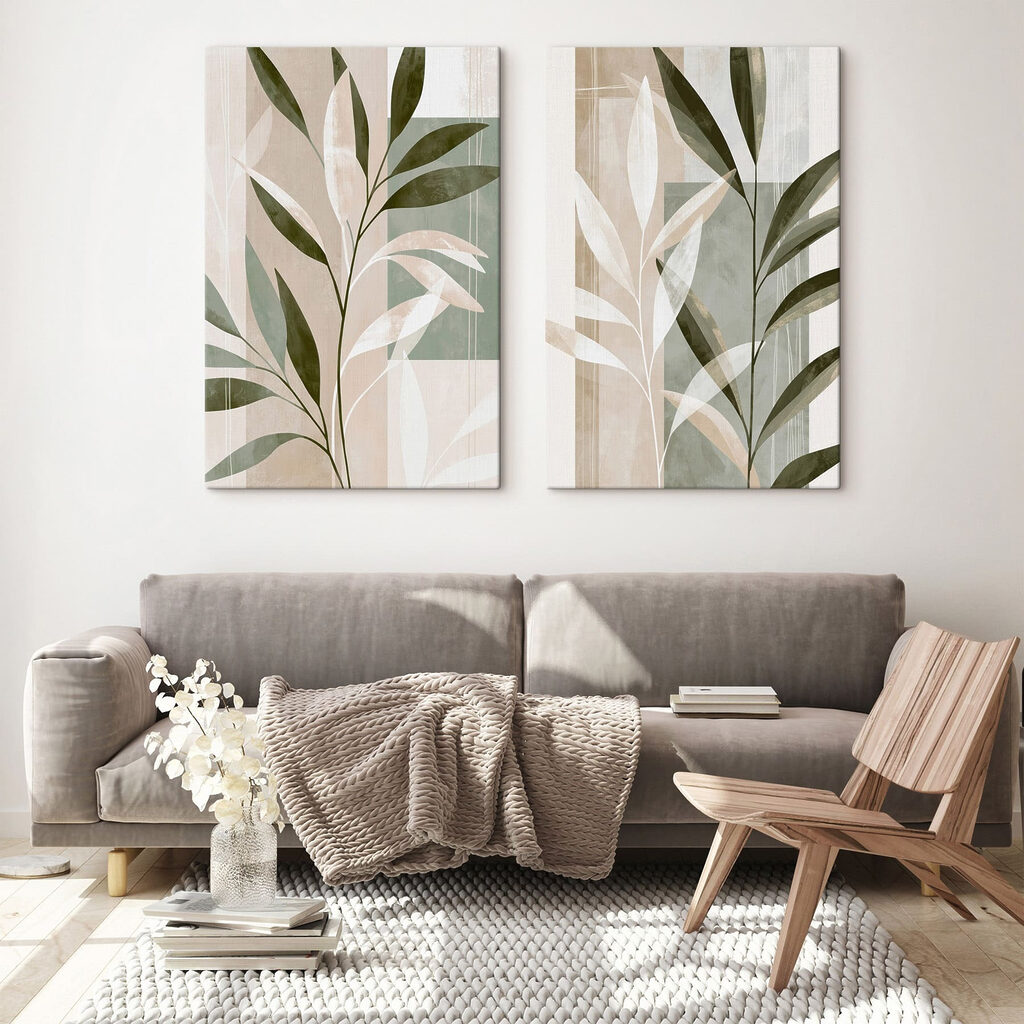 Branches sur aplats translucides — intérieur 1