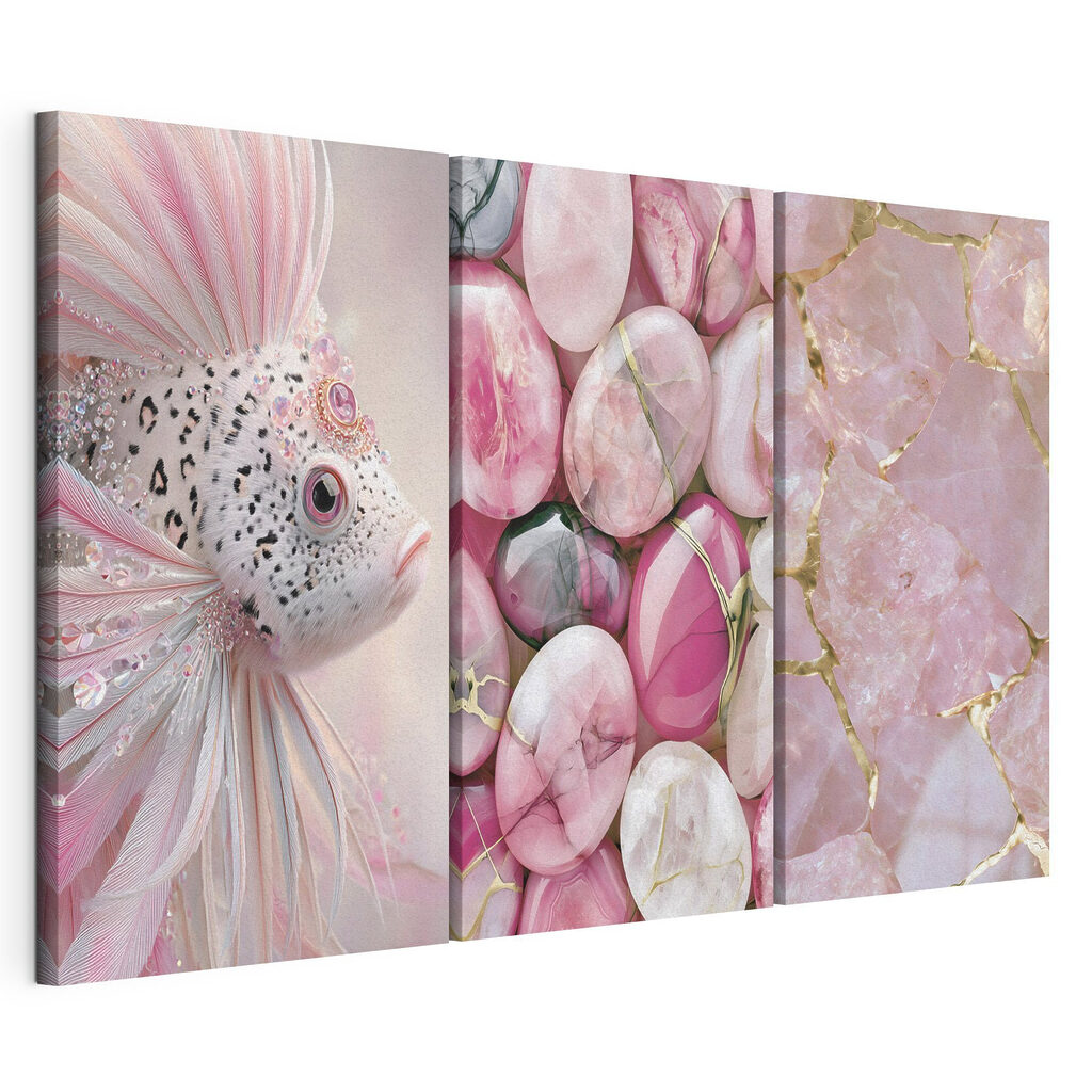 Poisson et pierres roses — vue du produit