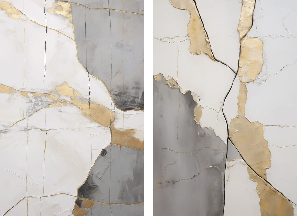 Lignes d’or et fissures — motif complet