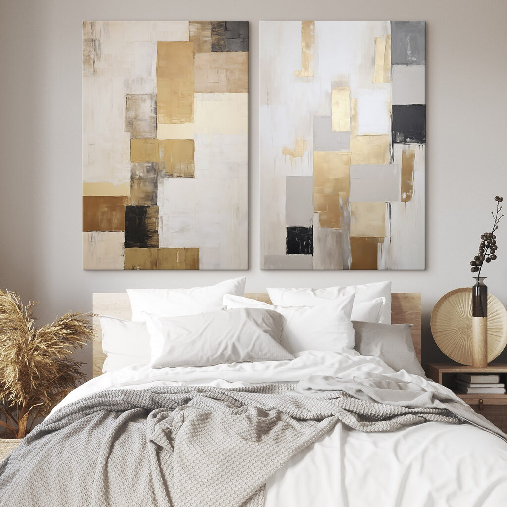 Rectangles aux accents chauds dans un intérieur