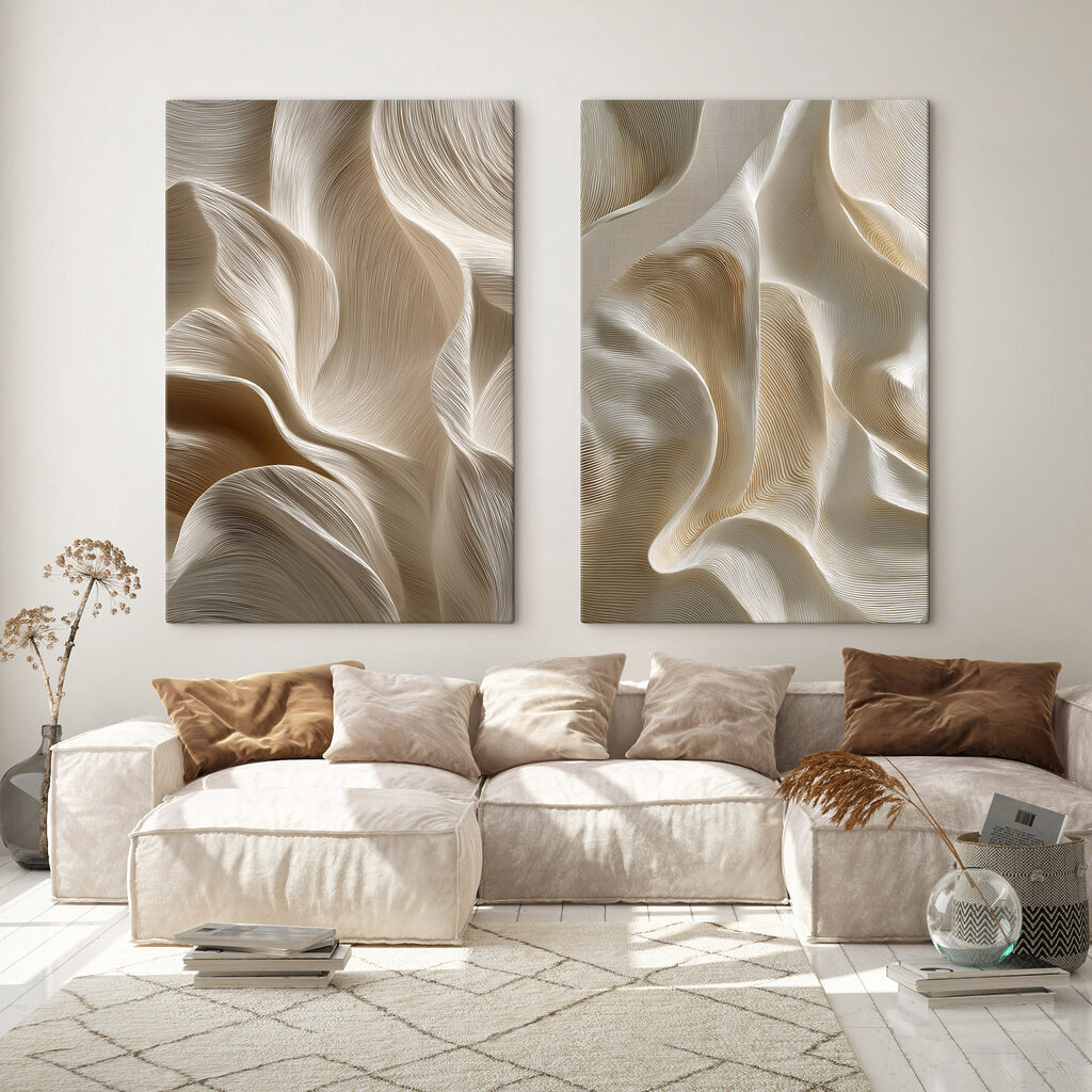 Vagues doucement côtelées dans un intérieur