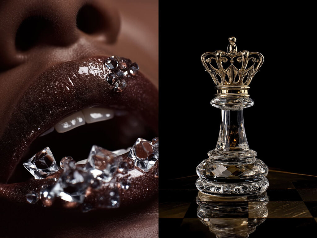 Cristal et couronne — motif complet