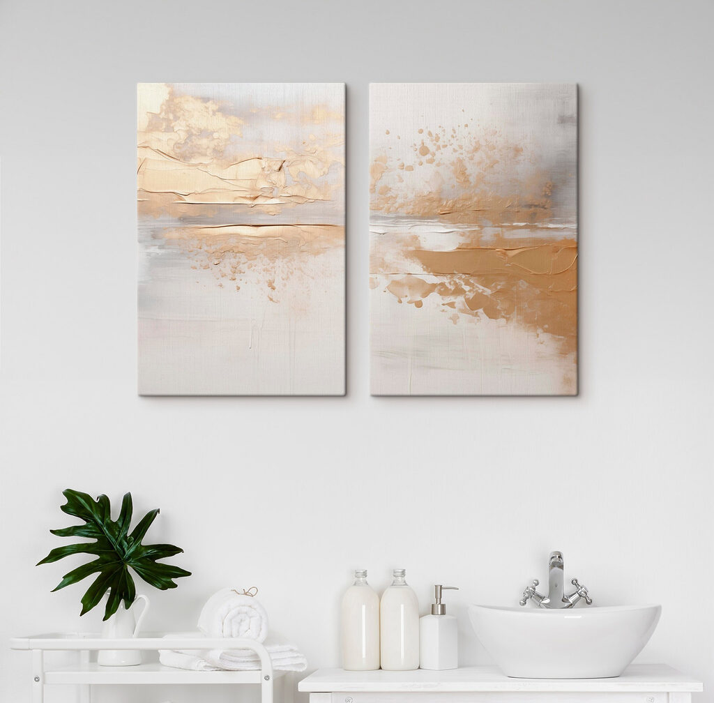 Horizon voilé d’or dans un intérieur
