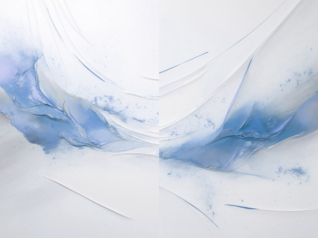 Touches bleues sur blanc — motif complet