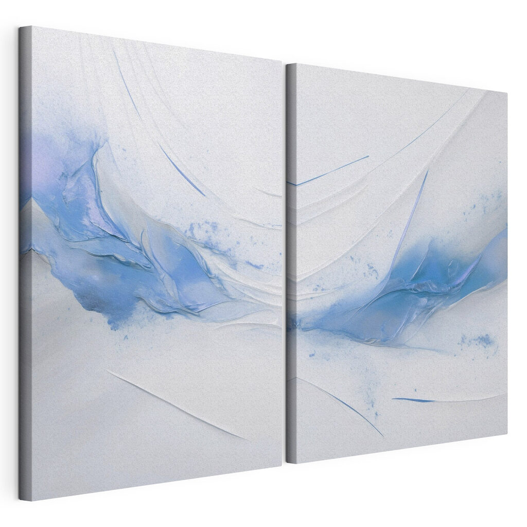 Touches bleues sur blanc — vue du produit
