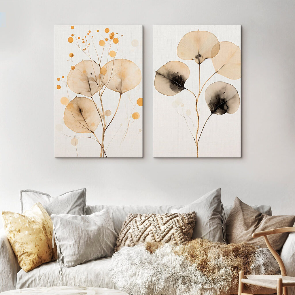 Fleurs rondes translucides dans un intérieur