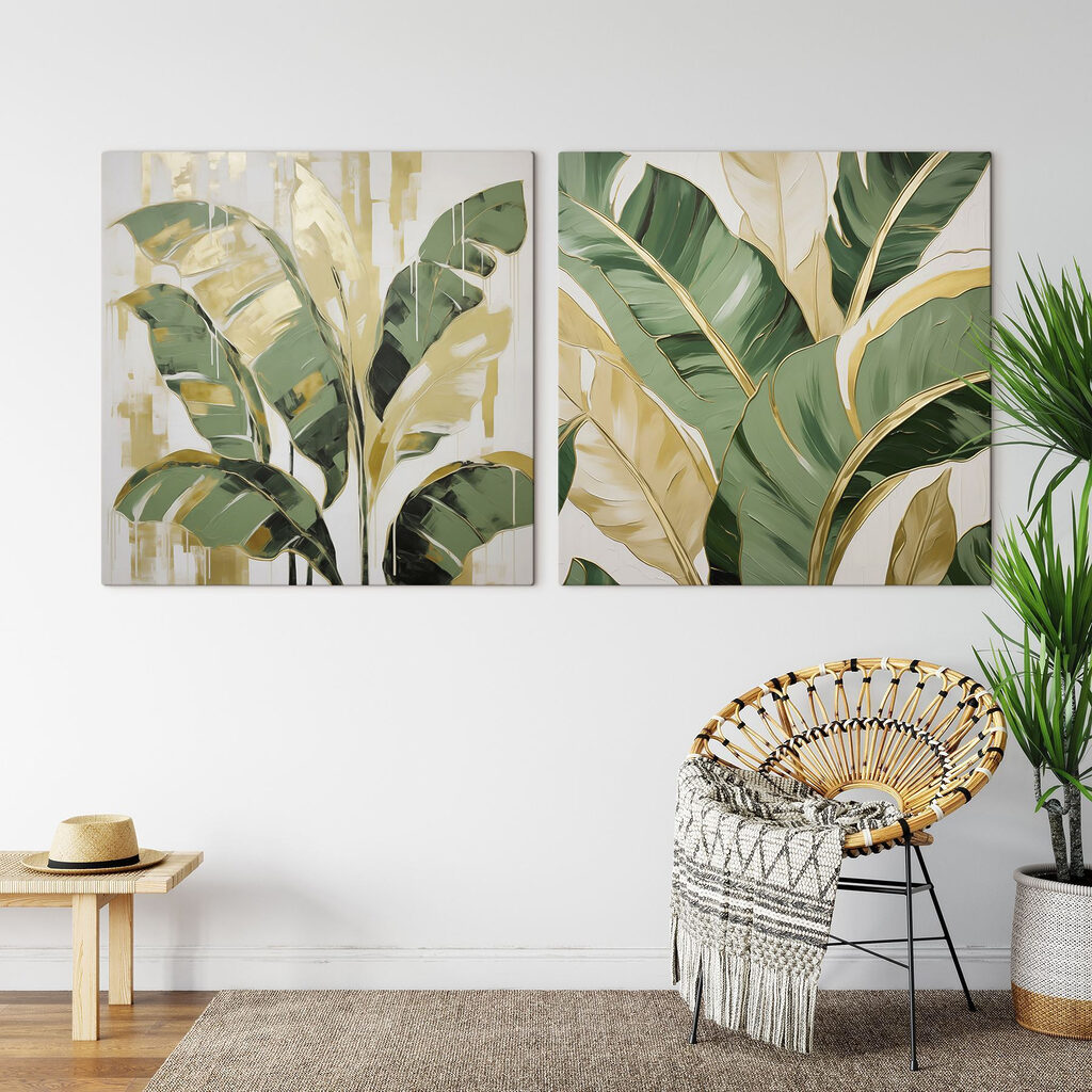 Feuillage aux traits clairs dans un intérieur