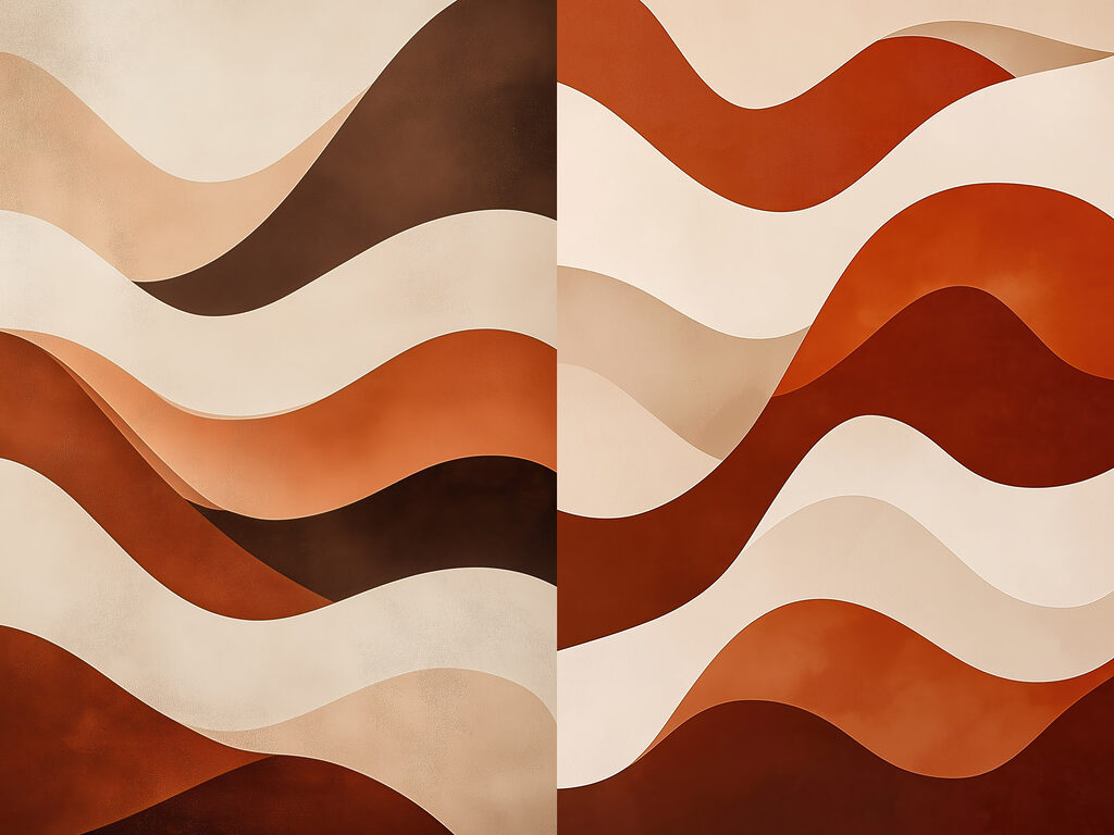 Vagues couleur rouille — motif complet