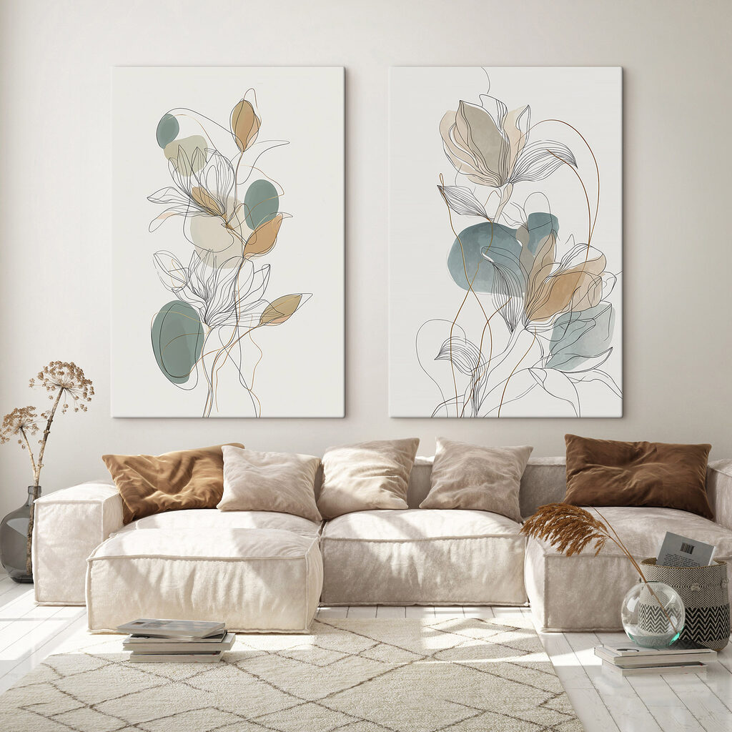 Fleurs tout en lignes dans un intérieur