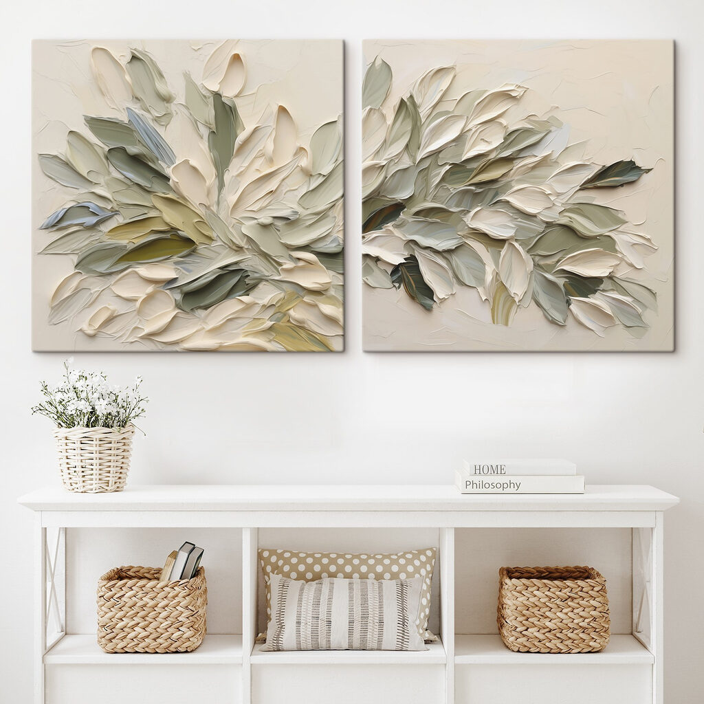 Feuilles en touches épaisses dans un intérieur