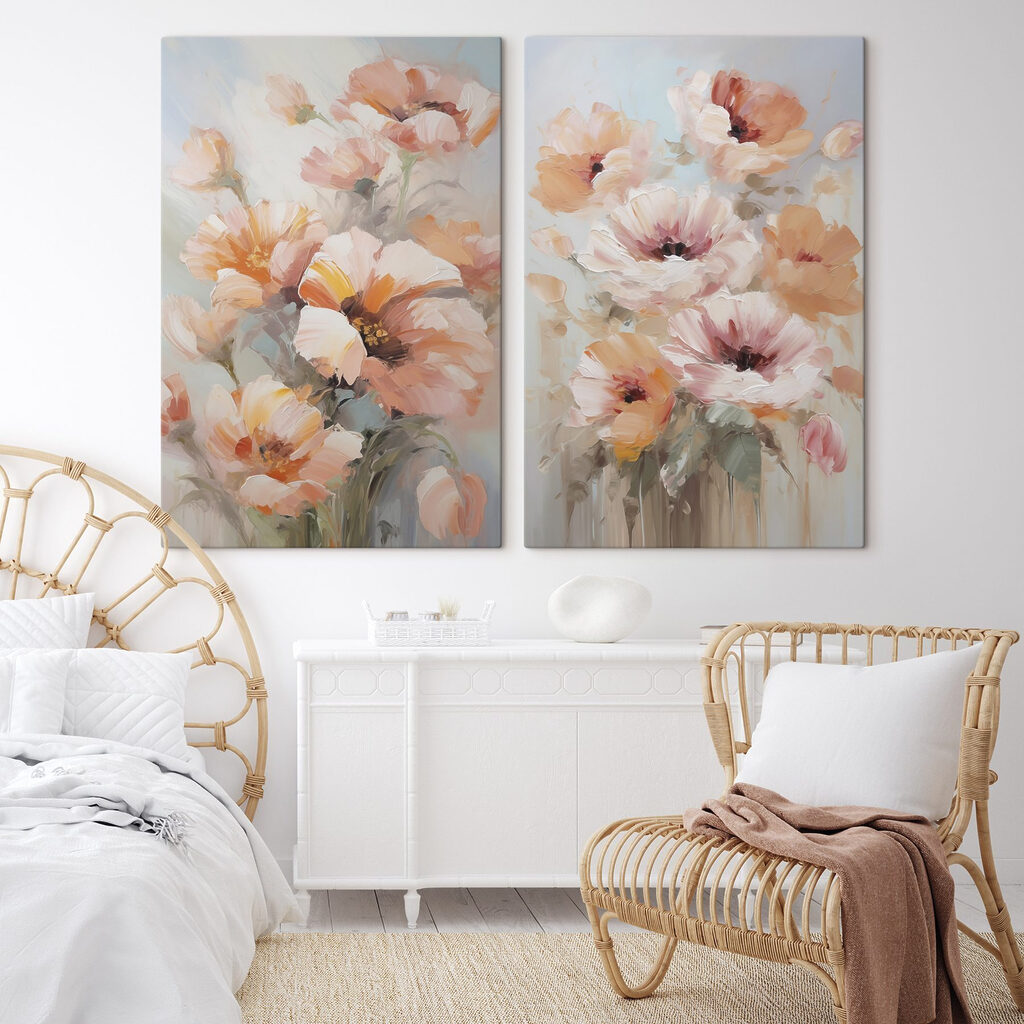 Fleurs à l’aube dans un intérieur