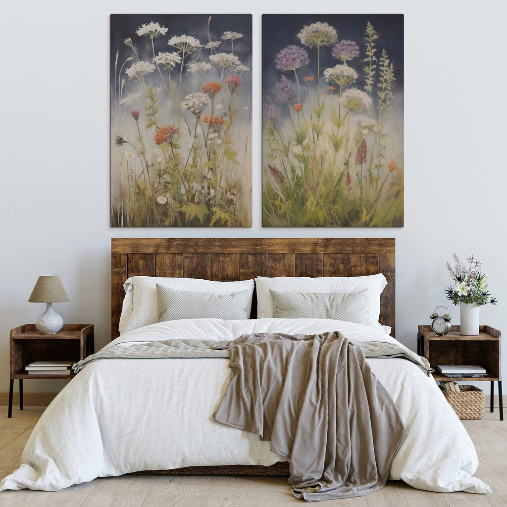 Ombelles au crépuscule dans un intérieur