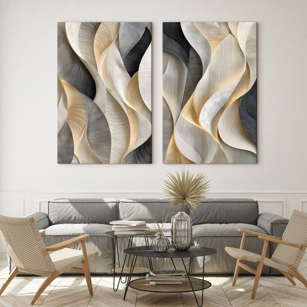 Vagues de feuilles dans un intérieur