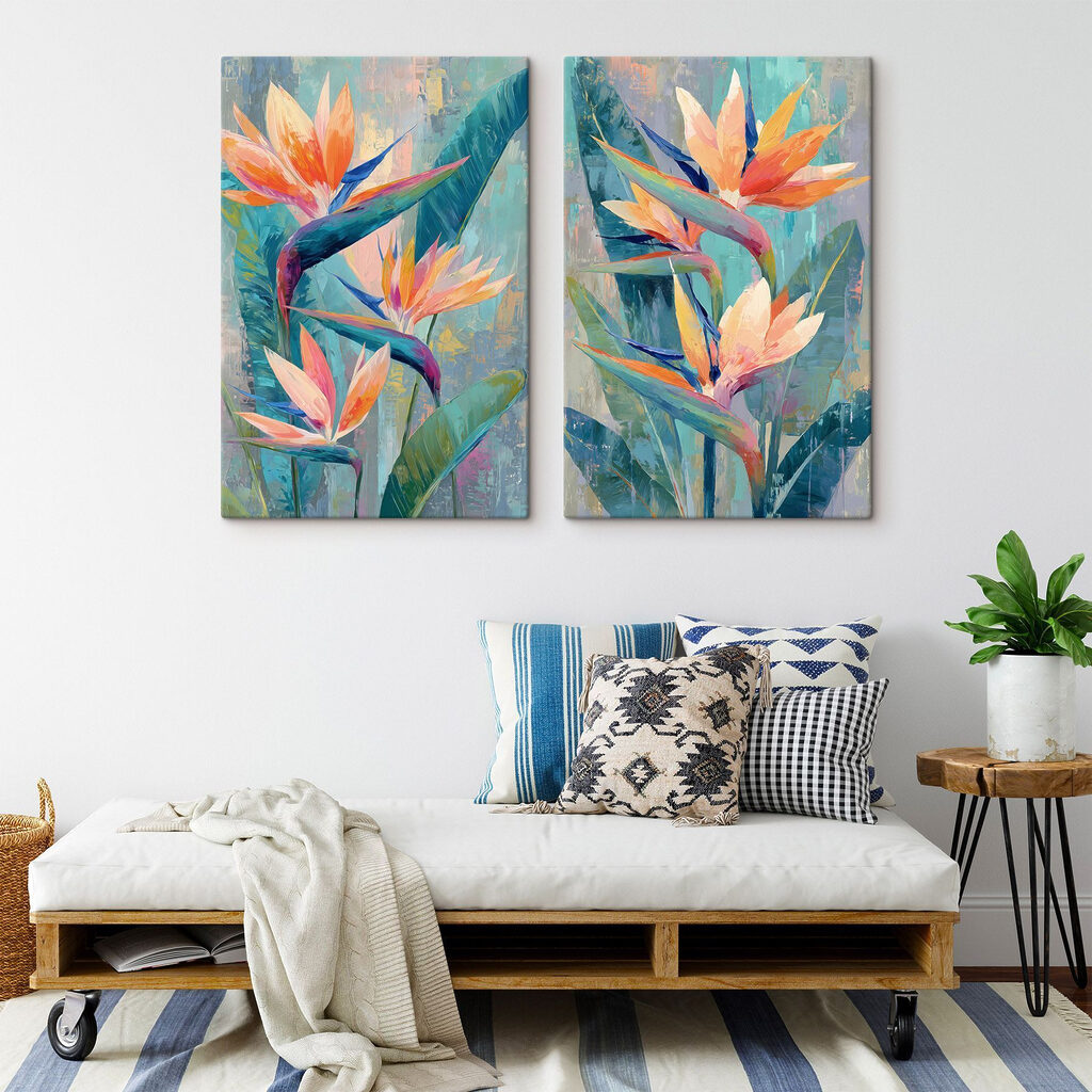 Floraison tropicale dans un intérieur