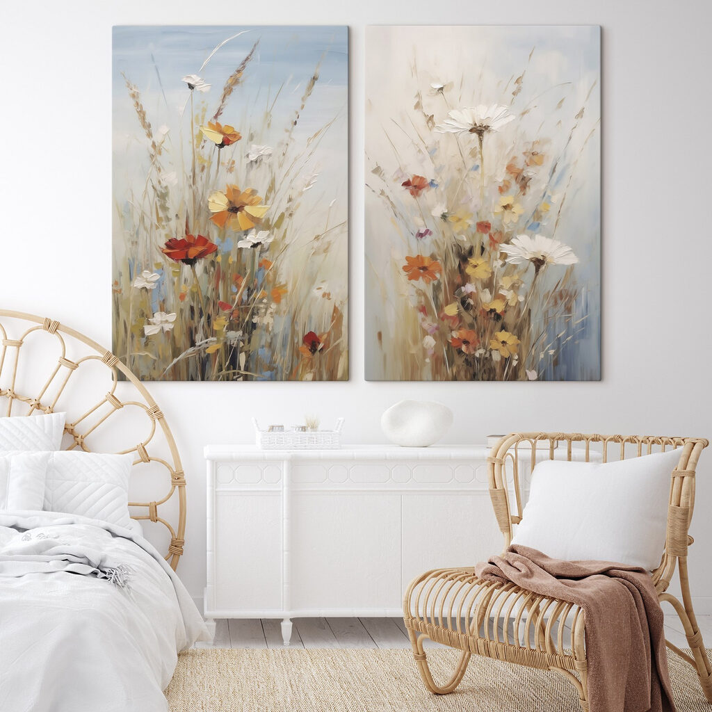 Fleurs d’été au pinceau dans un intérieur