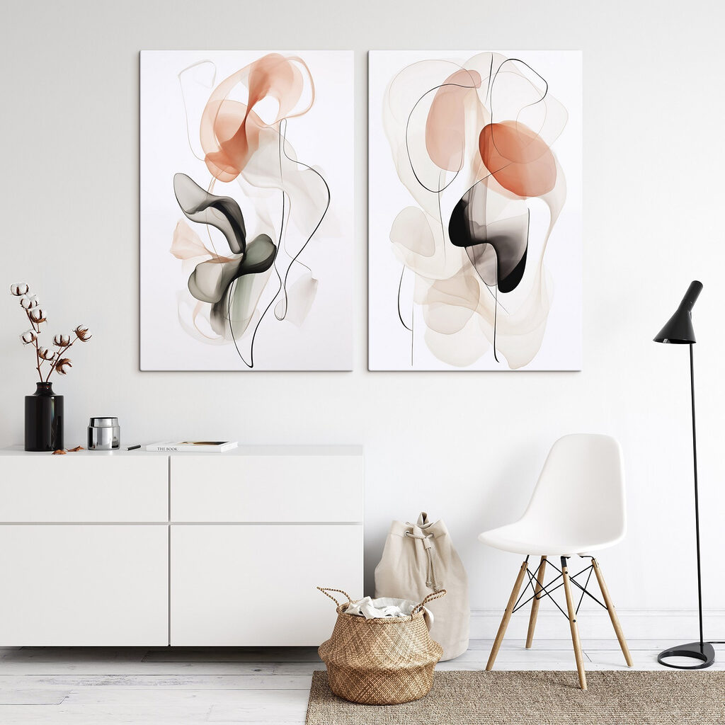 Formes en suspension dans un intérieur