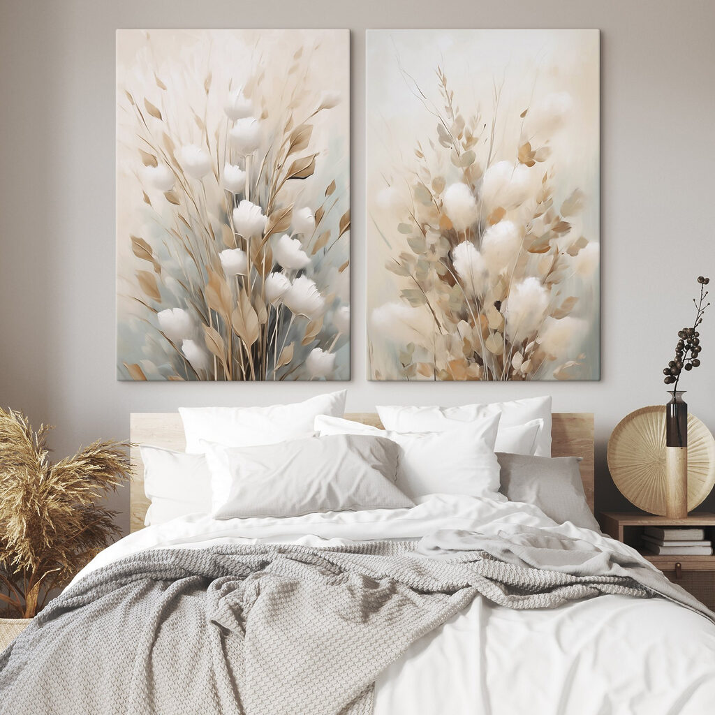 Bouquets de graminées dans un intérieur