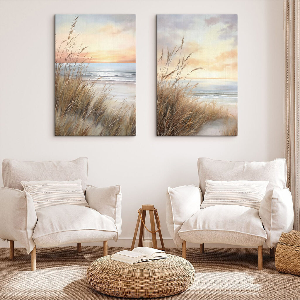 Dune au soleil couchant dans un intérieur
