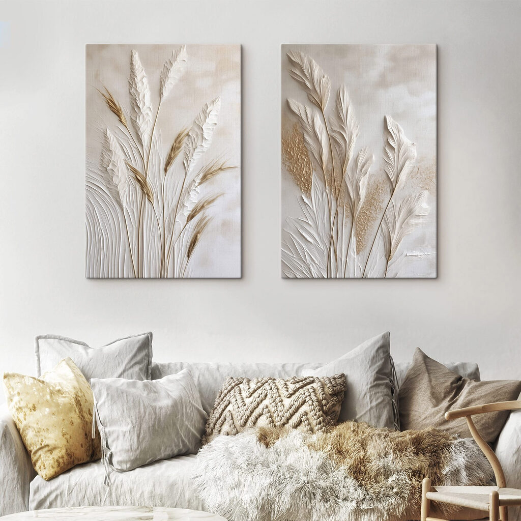 Herbes ourlées de blanc dans un intérieur