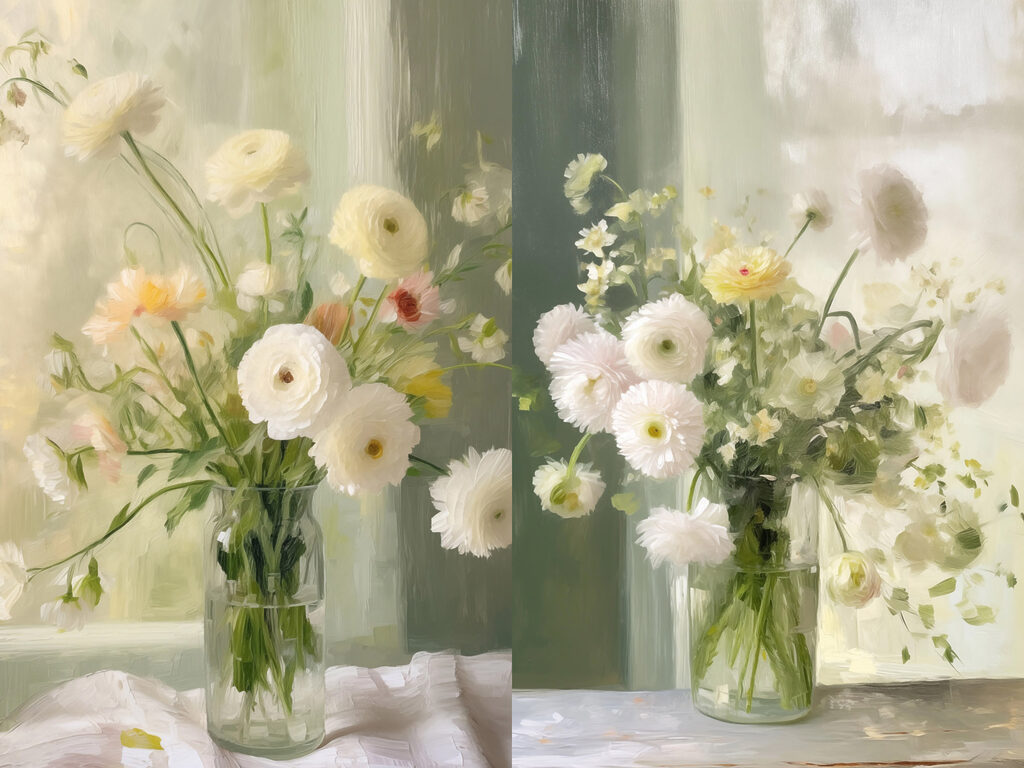 Bouquets à la fenêtre — motif complet