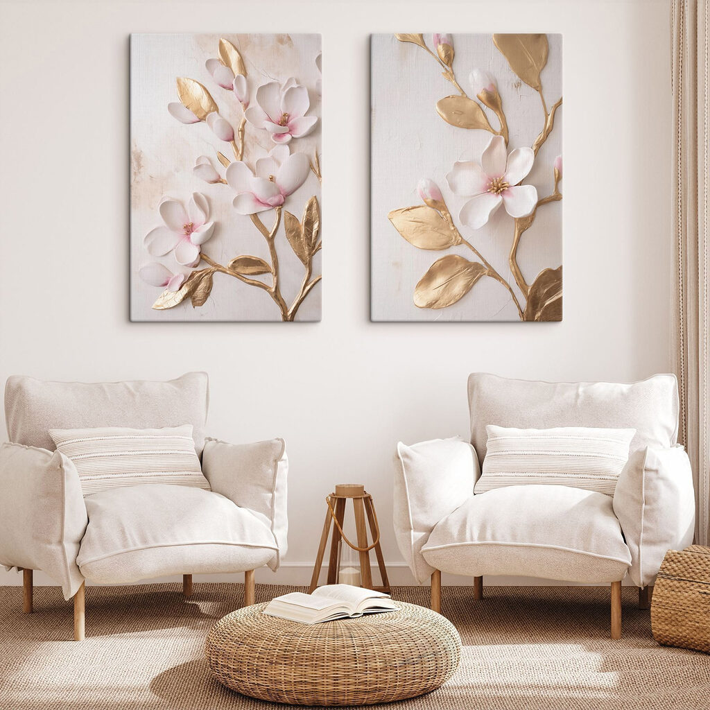 Brindilles d’or en fleurs dans un intérieur