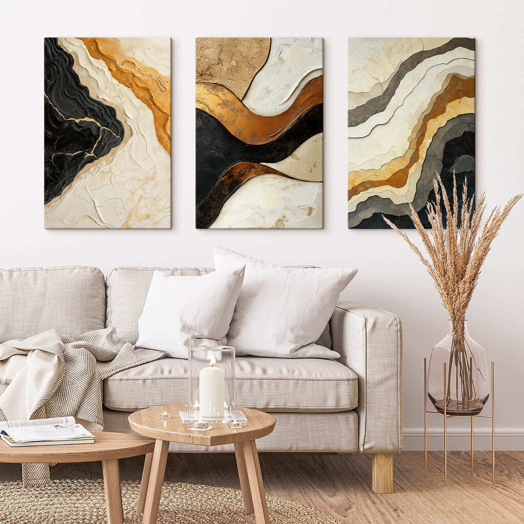 Strates aux veines sombres dans un intérieur