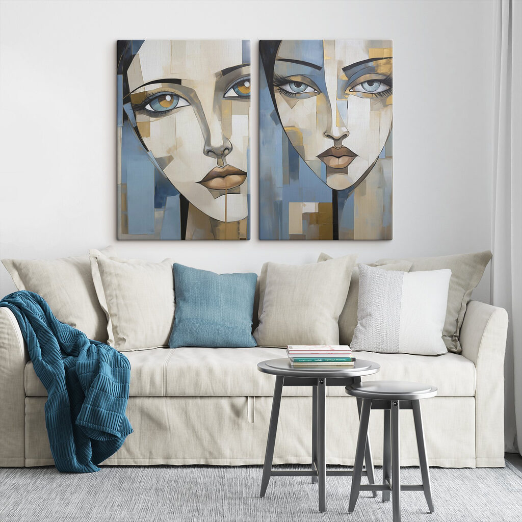 Regards bleus dans un intérieur