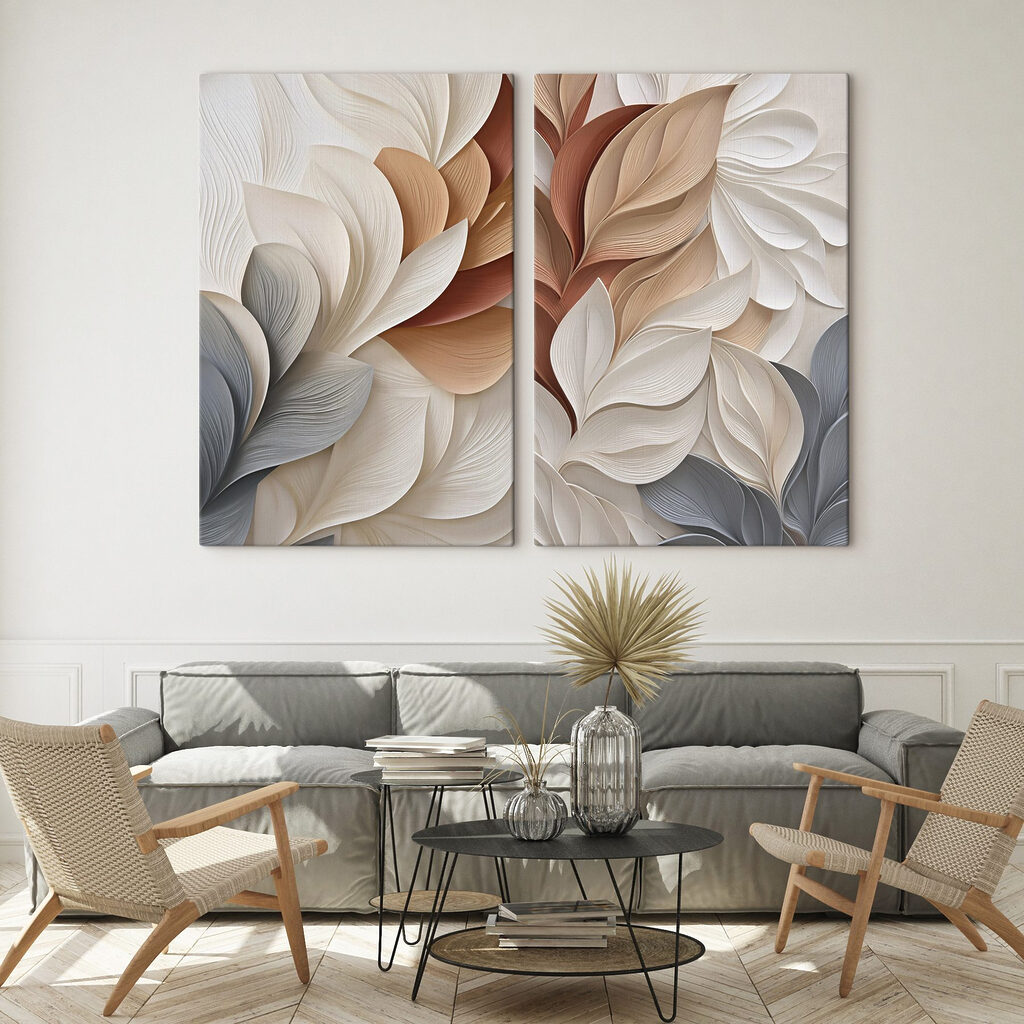 Feuilles qui se déploient dans un intérieur