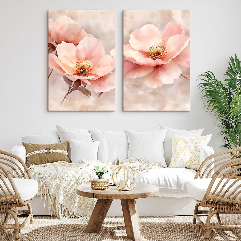 Rameaux en rose tendre dans un intérieur