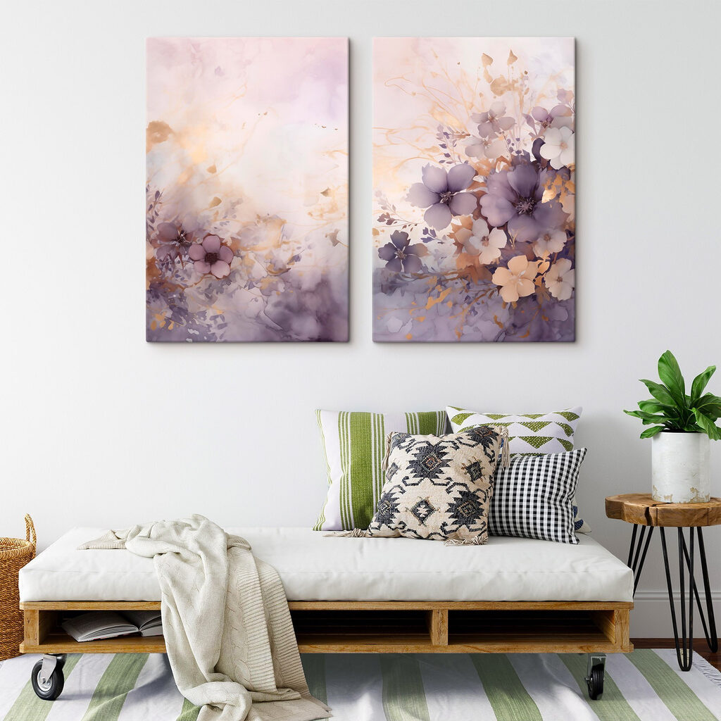 Fleurs qui s’effacent dans un intérieur