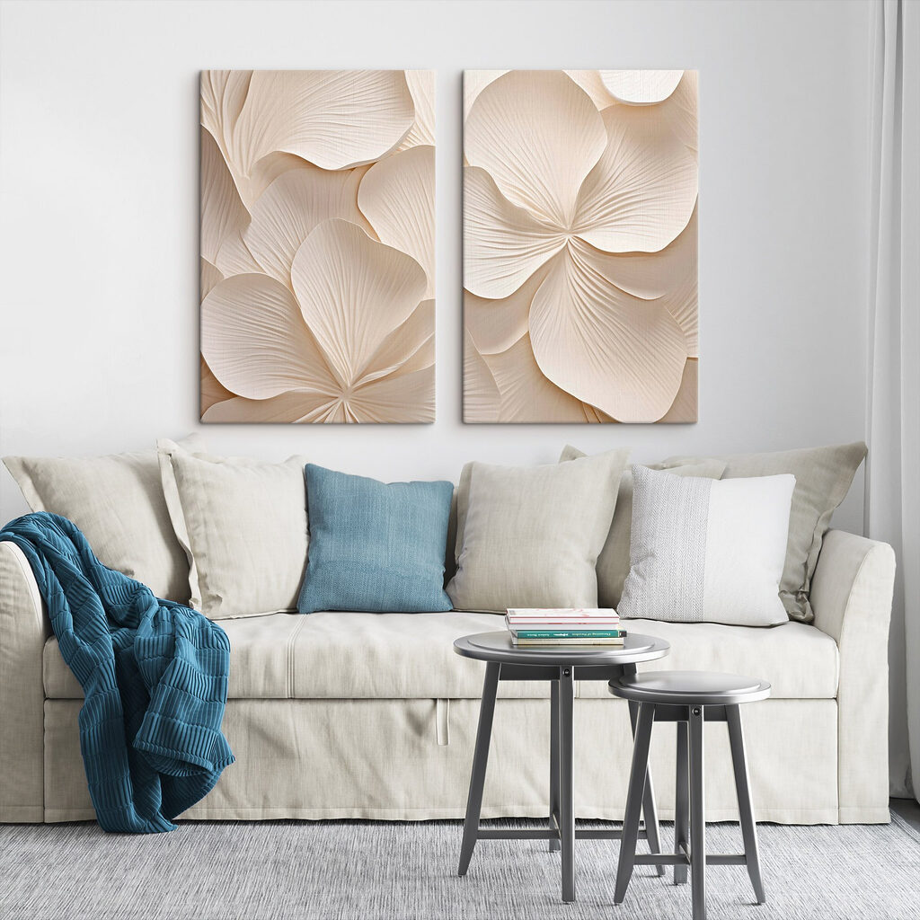 Fleurs déployées dans un intérieur