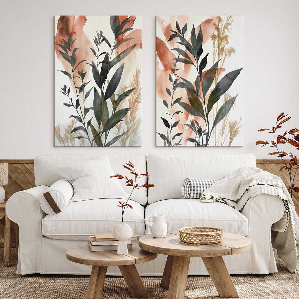 Rameaux sur touches pêche dans un intérieur