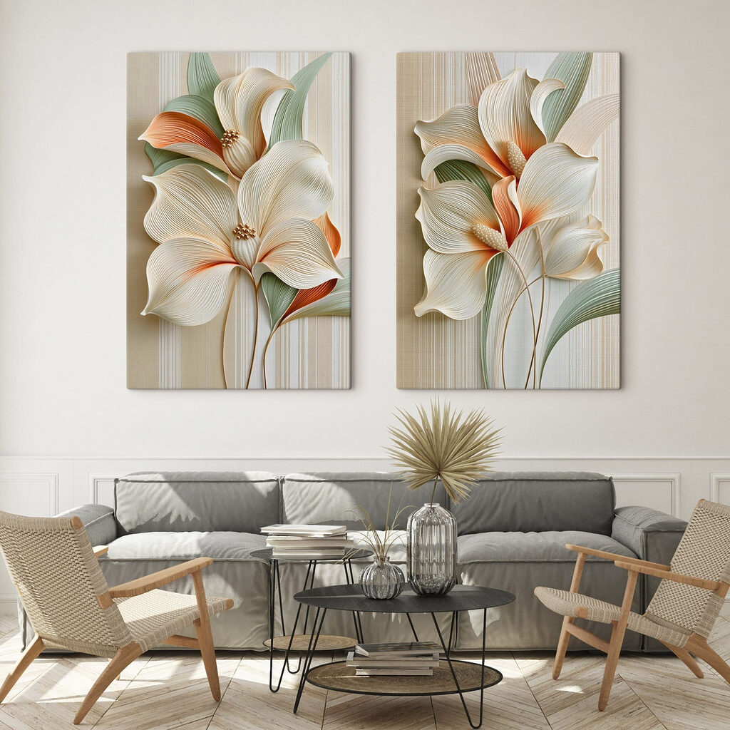 Fleurs blanches nervurées — intérieur 2