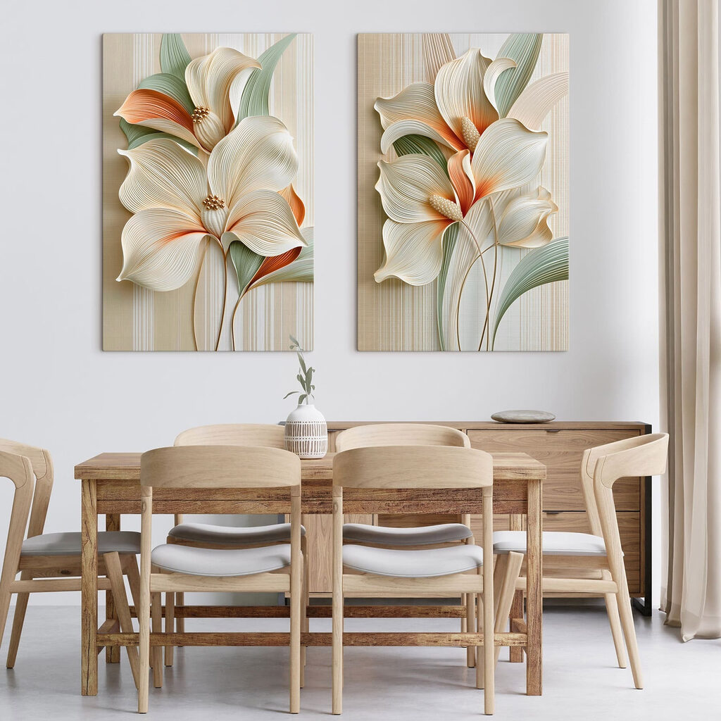 Fleurs blanches nervurées — intérieur 1