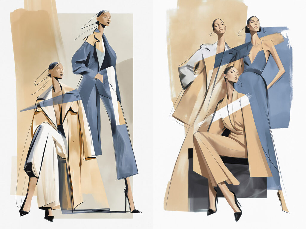 Croquis de mode — motif complet