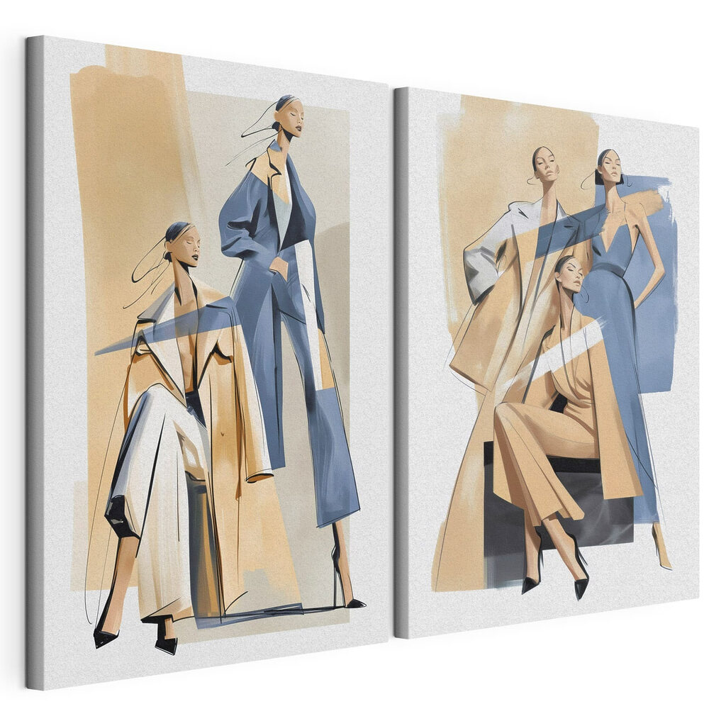 Croquis de mode, toile tendue et bord enveloppé