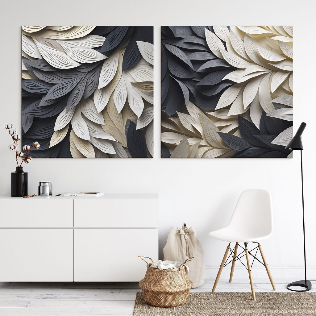 Feuillage noir et blanc — intérieur 2